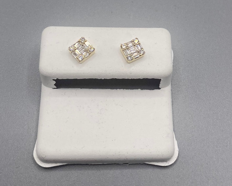 Genuine 14 KT Gold Diamond Earrings 0.24 CTW