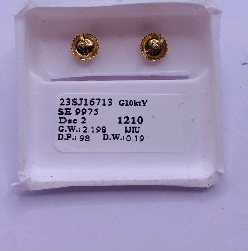 Genuine 10KT Gold 0.19CTW Diamond Earrings