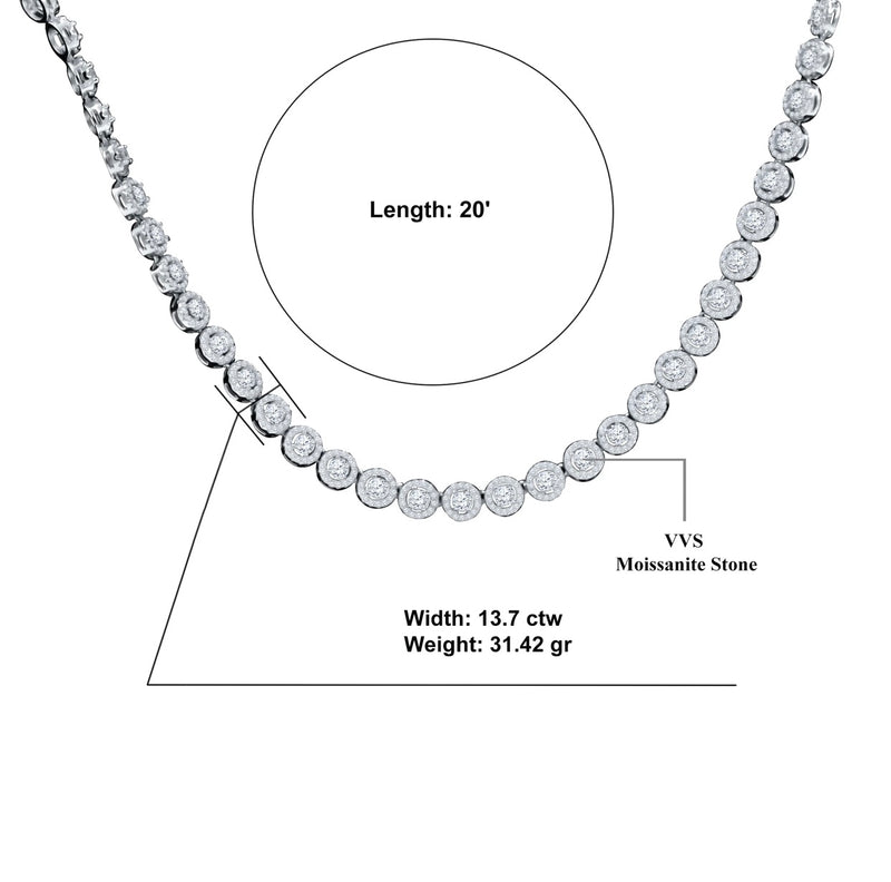 925 Silver 6mm Moissanite 20 inches Chains IJ994831