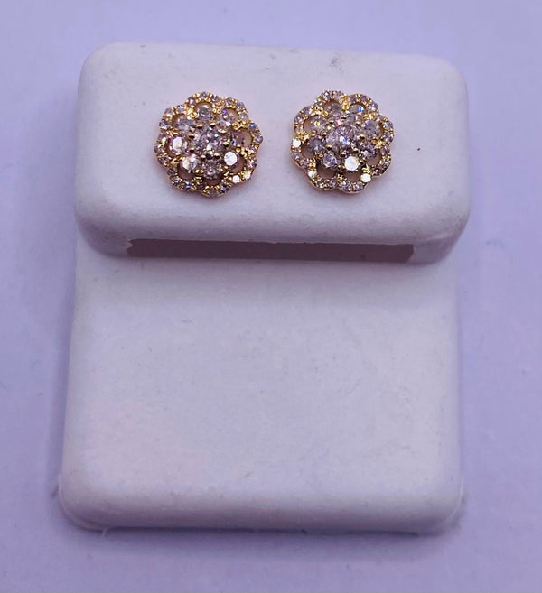 Genuine 10KT Gold 0.44 CTW Diamond Earrings