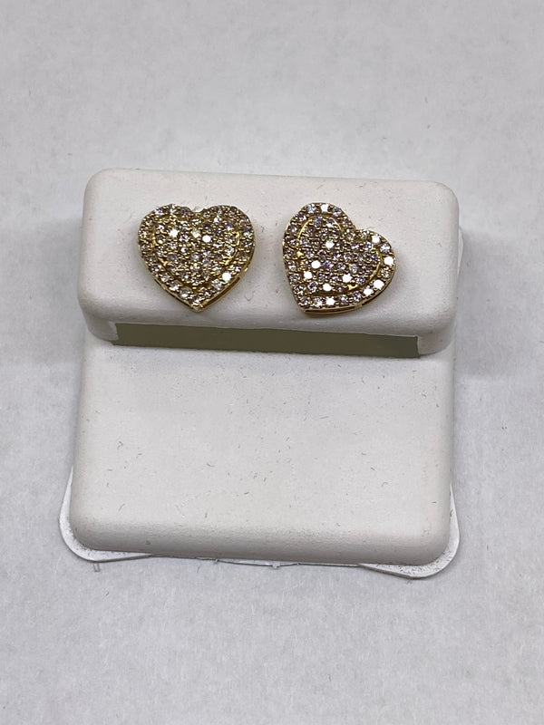 Real 10kt Gold & 0.5 CTW Diamond “Heart shape” Earrings.