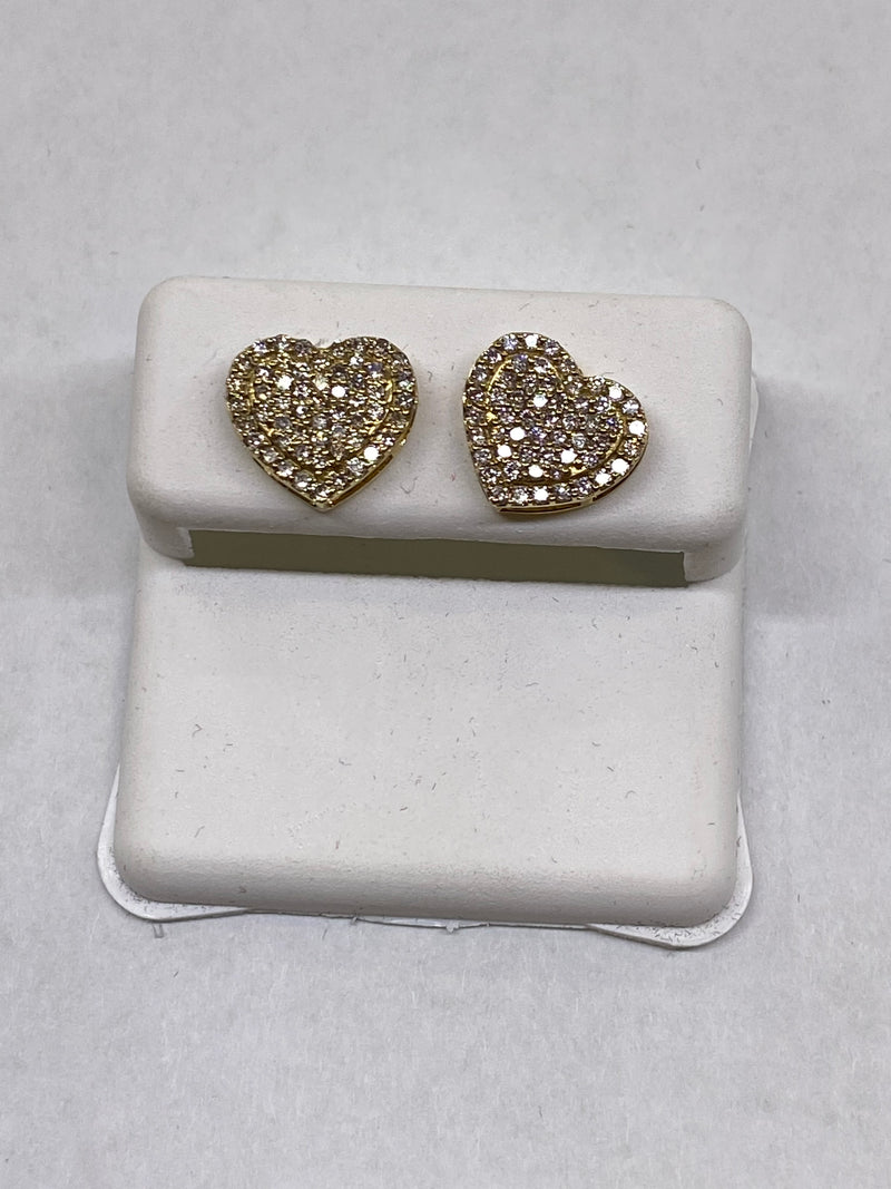 Real 10kt Gold & 0.5 CTW Diamond “Heart shape” Earrings.