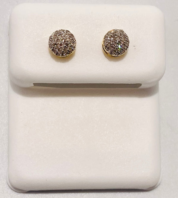 Genuine 10KT Gold 0.11 CTW Small Round Diamond Earrings