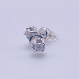 Real 925 Sterling Silver Moissanite 0.08 CWT Stylish Stud Earrings