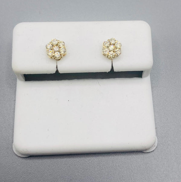 Genuine 10 KT Gold Diamond Earrings 0.25 CTW