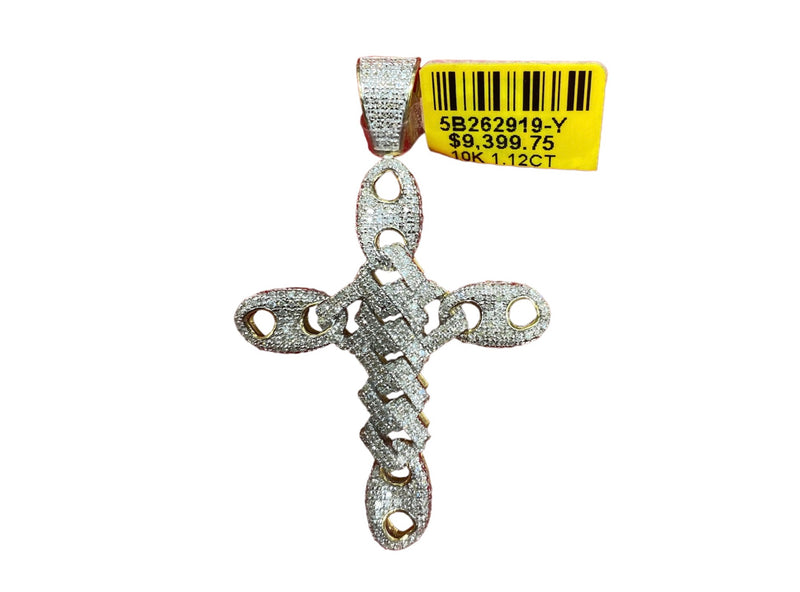 Elegant 10kt Gold & 1.12CTW Diamond Cross Charm