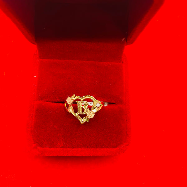 Genuine 10KT Gold Ring in Alphabet B