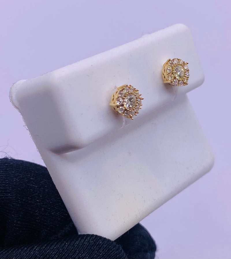 Genuine 10KT Gold 0.5 CTW Diamond Earrings