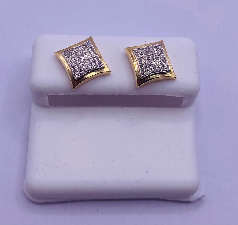 Genuine 10KT Gold 0.19CTW Diamond Earrings