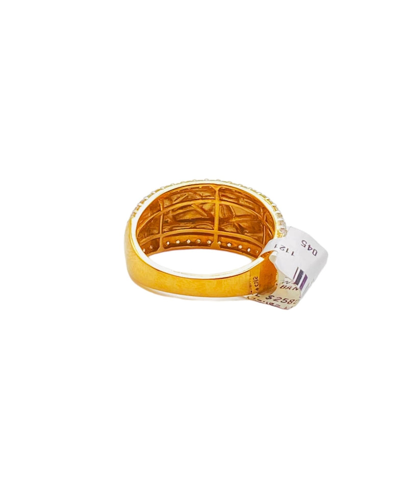 Real Gold and 0.8CTW Diamond Men’sNugget Band Ring.