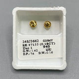 Genuine 10KT Gold & 0.18 CTW Flower Diamond Earrings