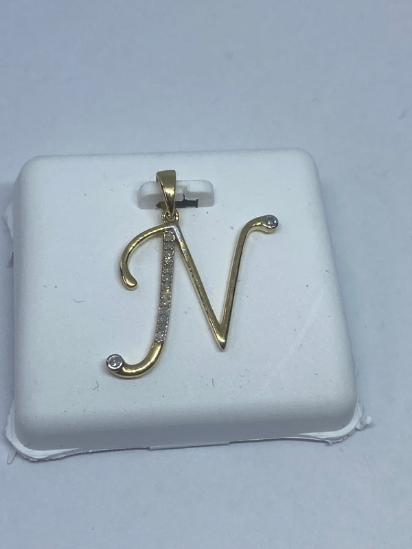 Genuine 10kt Gold & 0.73CTW Diamond Letter Charm