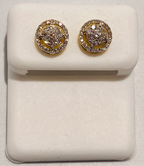 Genuine 10KT Gold 0.34 CTW Round Diamond Earrings