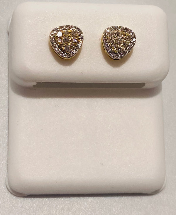 Genuine 10KT Gold 0.15 CTW Diamond Earrings