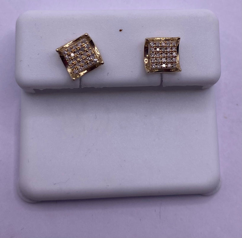 Genuine 10KT Gold 0.1CTW Diamond Earrings