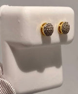 Genuine 10KT Gold 0.11 CTW Small Round Diamond Earrings