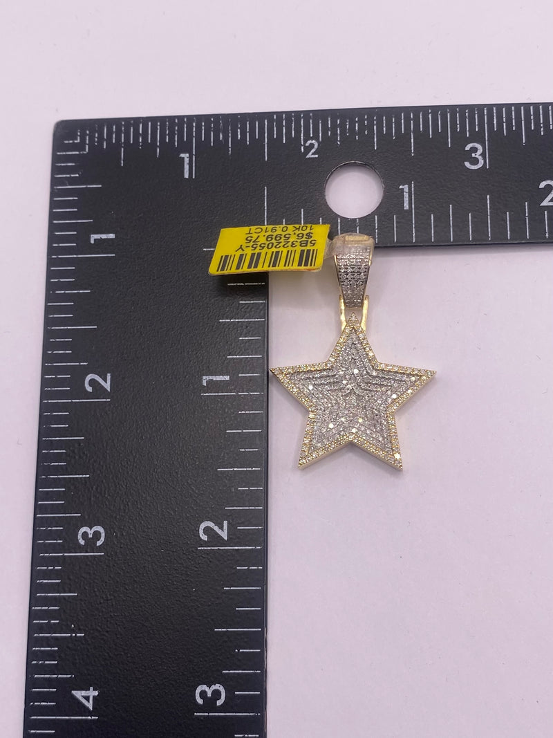 Real 10KT Gold with 0.91 CTW Diamond “Star” charm