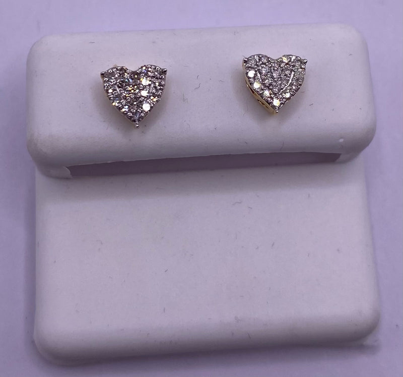 Genuine 10KT Gold 0.25 CTW Diamond Earrings