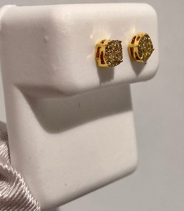 Genuine 10KT Gold 0.15 CTW Diamond Earrings