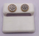 Genuine 10KT Gold & 0.12 CTW Circle shaped earrings