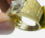 Real 10KT Gold & 1.35CTW Diamond GOAT Men Ring