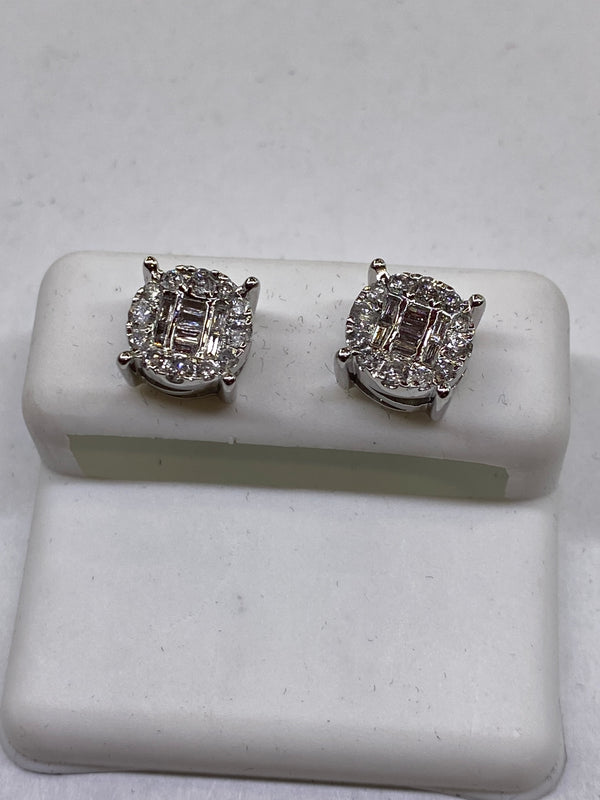 Genuine 10kt Gold & Diamond (0.61 CTW) Screw-back Earrings