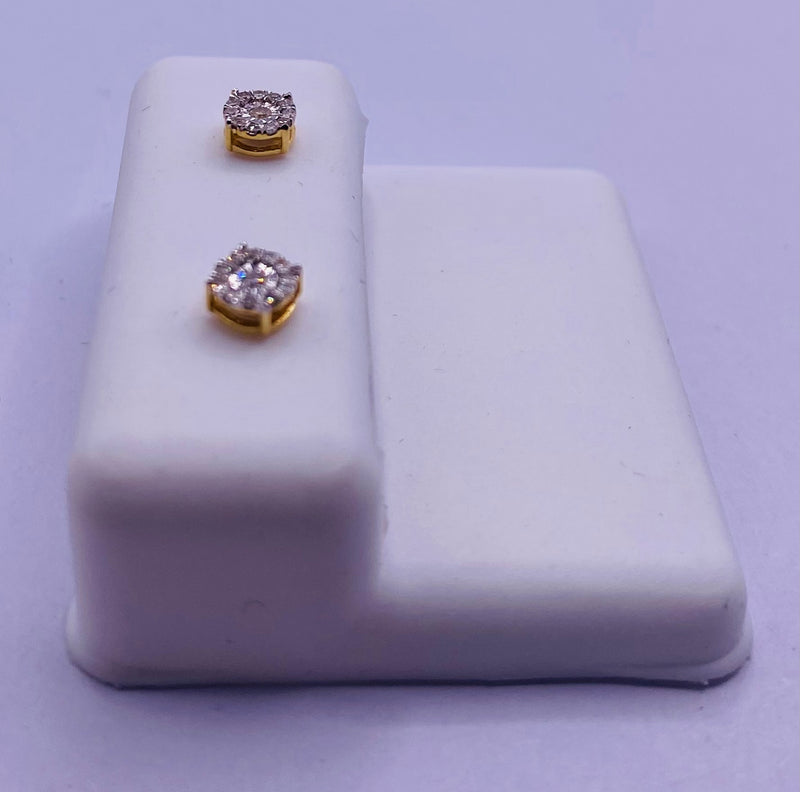 Genuine 10KT Gold  0.1 CTW Diamond Earrings