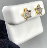 Genuine 10KT Gold 0.2 CTW Star shaped Diamond Earrings