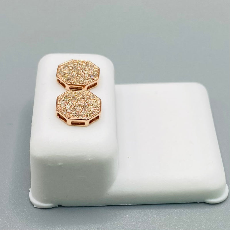 Genuine 10KT RoseGold 0.17 CTW Diamond Earrings