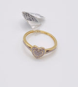 Real 10KT Gold & 0.15CTW Diamond HEART Ladies Ring