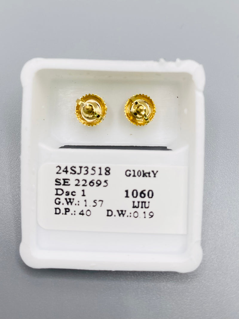 Genuine 10KT Gold 0.19 CTW Round Diamond Earrings