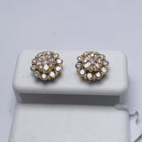 Real 10kt floral pattern Gold&1.0CTW  Diamond Earrings