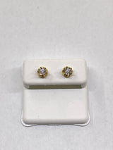 Genuine 10kt Gold & 0.15 CTW Diamond Screw-back Earrings.