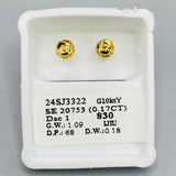 Genuine 10KT Gold 0.08 CTW Diamond Earrings