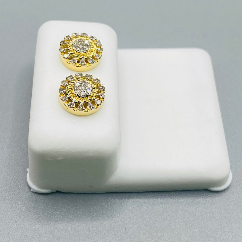 Genuine 10KT Gold 0.19 CTW Diamond Earrings