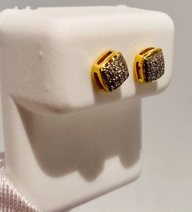 Genuine 10KT Gold 0.11 CTW Diamond Earrings