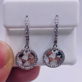 925 Sterling Silver Stylish CZ Globe Hoop Earrings