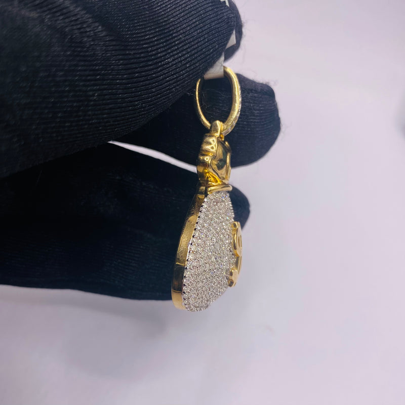 Real 10KT Gold with 1.95 CTW Diamond “$Money Bag$” Charm