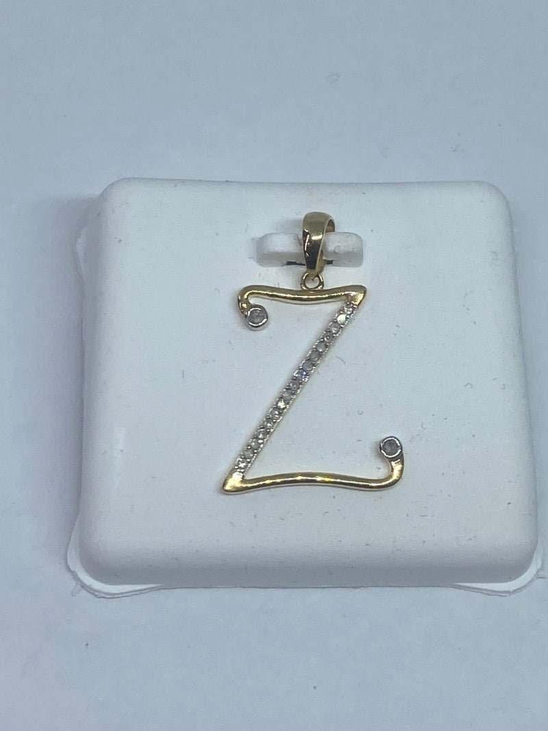 Genuine 10kt Gold & 0.08 CTW Diamond Letter Charm