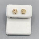 Genuine 10KT Gold & 0.25 CTW Circle Diamond Earrings