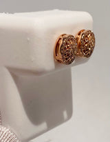 Genuine 10KT Rose Gold 0.23 CTW Round  Diamond Earrings