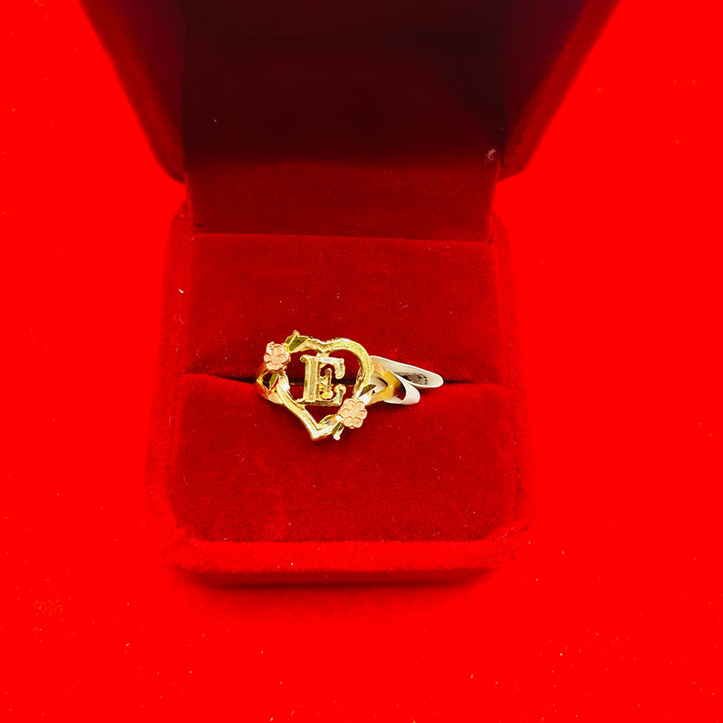 Genuine 10KT Gold Ring in Alphabet E