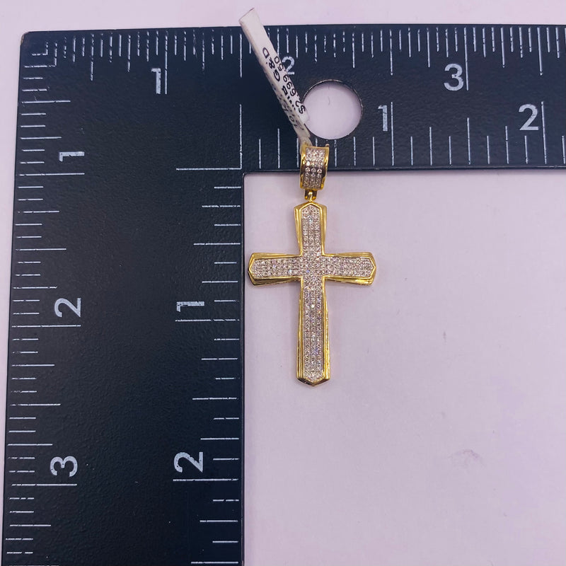 Real 10KT Gold with 0.33 CTW Diamond “Cross” Charm