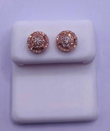 Genuine 10KT Rose Gold 0.30 CTW Diamond Earrings