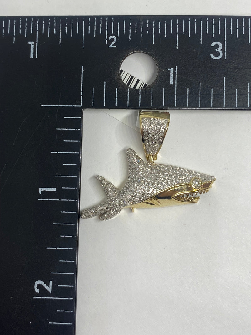 Real 1cwt Diamond & Gold Shark Charm