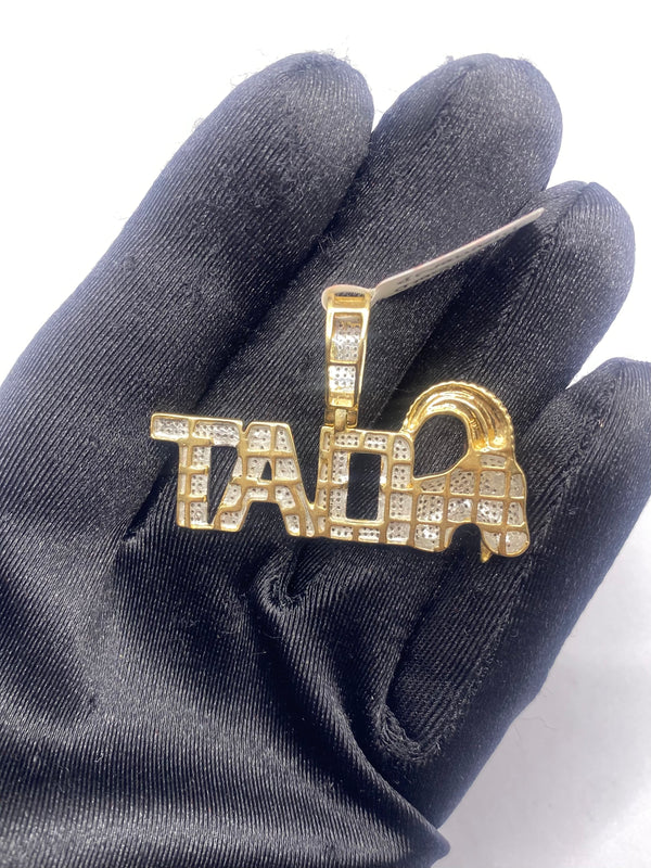 Real 10 KT “Goat” charm with 1.75 CTW Diamonds