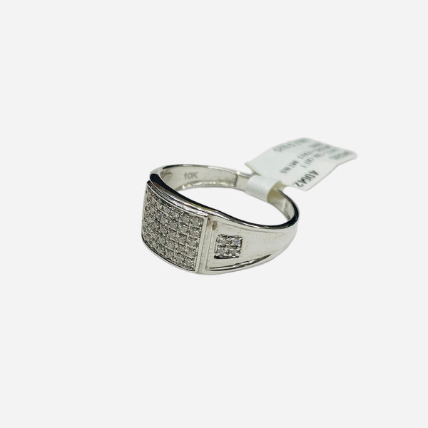 Real 10kt White Gold and 0.25CTW Diamond Men’s Ring