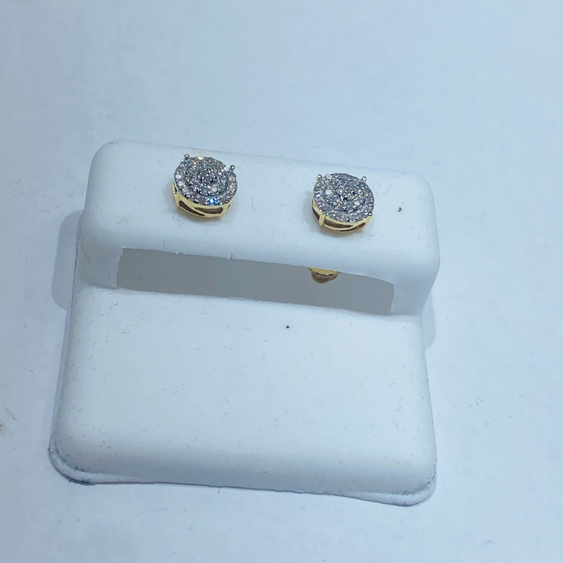 Real 10KT Gold & 0.22CTW Diamond Earrings