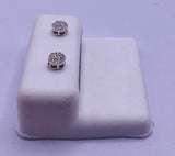 Genuine 10KT White Gold 0.02 CTW Diamond Earrings