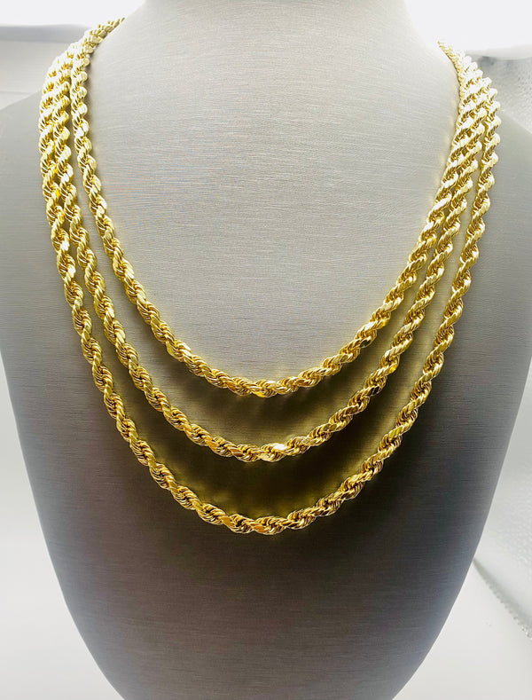 Real 10 KT Gold 6mm Stylish ⭐️ Rope Chain